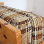 salon canapé fauteuil chauffeuse pin laine carreau twed clic clac banquette convertible vintage Charlotte Perriand