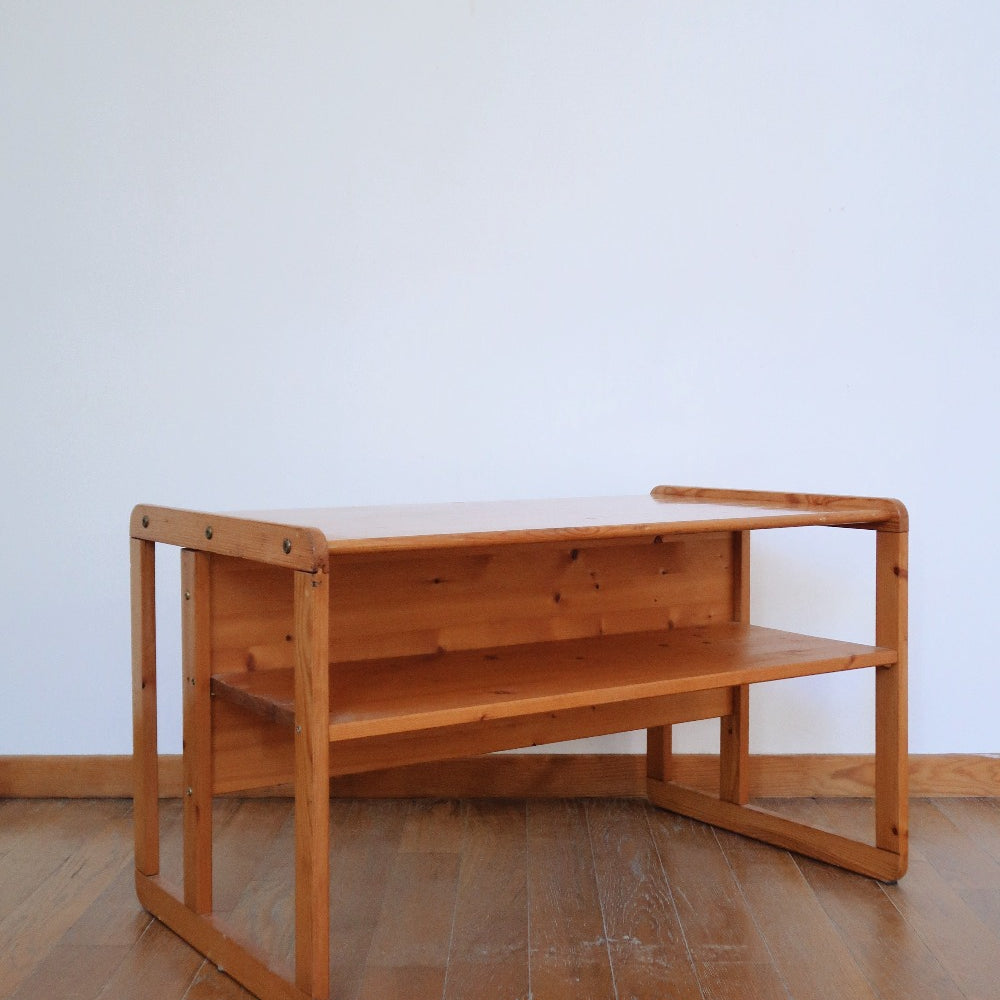 table basse meuble tv pin bois vintage traineau baumann chevet scandinave meuble appoint entrée