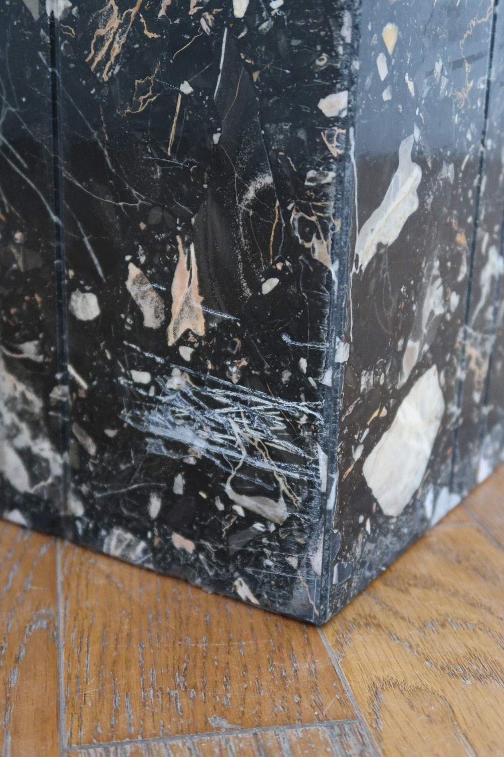 table basse travertin marbre granito granit noir vintage