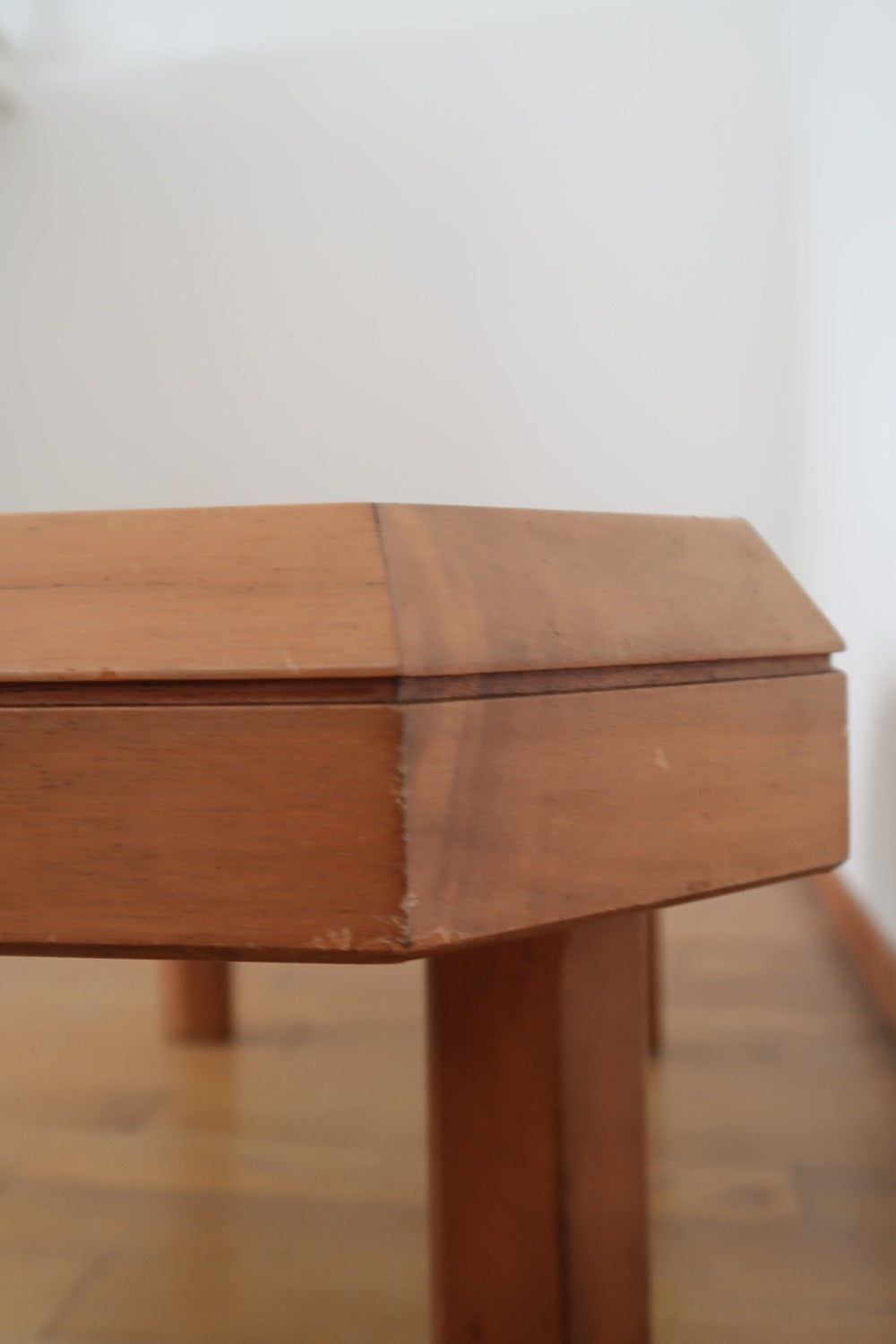 table basse verre fumé bois hêtre scandinave vintage danois bois