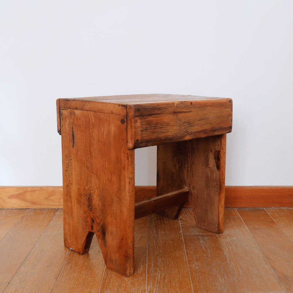 table chevet clair bout canapé appoint porte plante tabouret traite ferme bois brut ancien patine vintage rustique