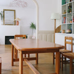 table extensible scandinave de ferme rallonges vintage brutaliste moderniste orme massif teck bois vintage charlotte perriand maison regain
