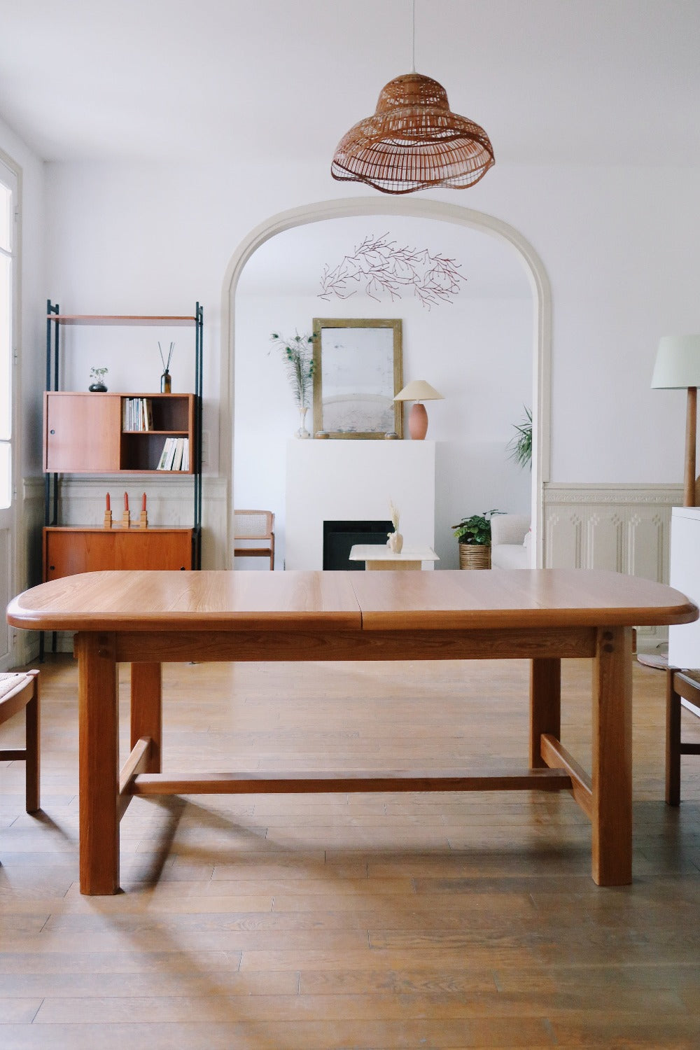 table extensible scandinave de ferme rallonges vintage brutaliste moderniste orme massif teck bois vintage charlotte perriand maison regain