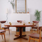 table ronde baumann vintage extensible rallonge teck années 70 