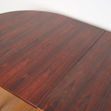 table ronde palissandre scandinave extensible rallonge vintage teck pieds compas fuselé