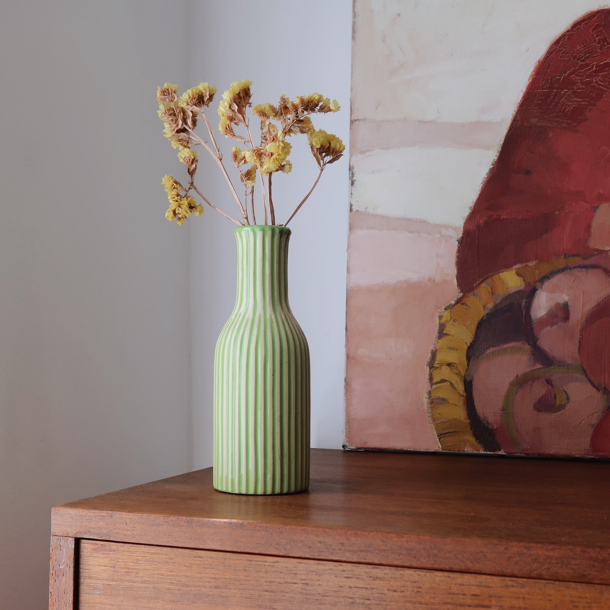 vase rayé vintage soliflore bicolore arty